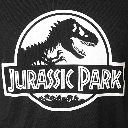 Jurassic Park Tee Shirt Logo Black And White Noir