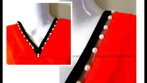 Pearl V Shape Neckline Making For Tops Kameez Kurti Diy Chudidhar Neck Designs Neck