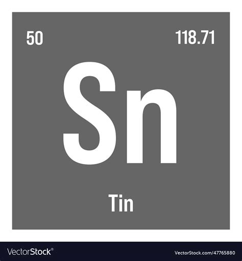 Tin Sn Periodic Table Element Royalty Free Vector Image