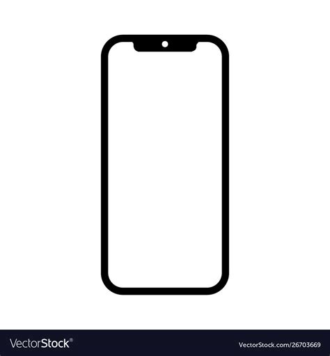 Black Iphone X Icon For Web Design And So Vector Image