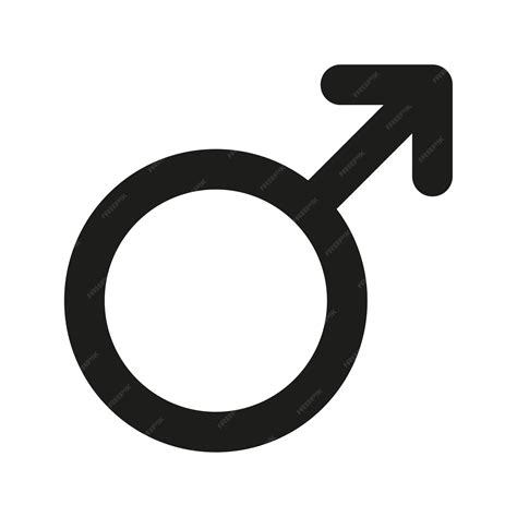 男性のセックスシンボルアイコン。性別記号のシンプルなシルエット。白い背景で隔離の黒いアイコン。ベクトルイラスト。 プレミアムベクター
