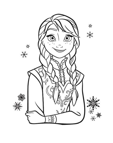 Download or print the image below. Frozen Anna Face Coloring Pages