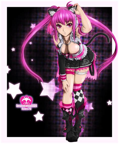 safebooru armband asymmetrical clothes beatmania beatmania iidx boots cat ears celica