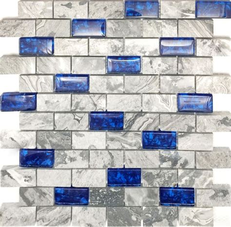 The subway tile is one of my favorite parts of mom's new kitchen! 1x2 Subway Tile Backsplash in Gray & Royal | Etsy | Blue ...