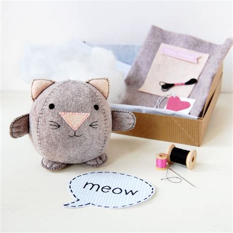Kitten Craft Kit Make Your Own Plush Toy Childrens Sewing Etsy