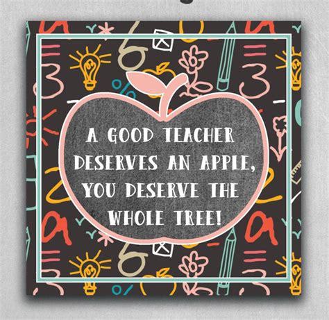 Check spelling or type a new query. Customizable Teacher Appreciation Tags Cards "A good teacher deserves an apple, you deserve ...