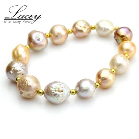 Real Natural Baroque Pearl Bracelets Multi Cultured Freshwater Pearl