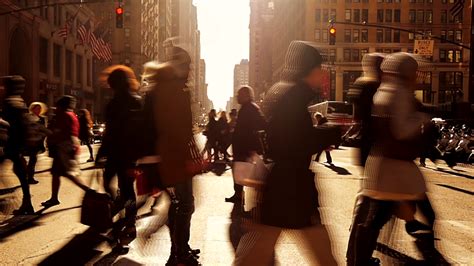 Crowd Of People Crossing Crosswalk Pedestrians Walking On City Street Stock Video Footage