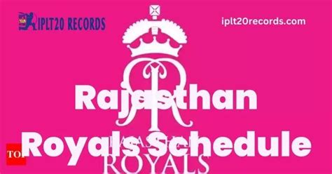 Ipl Rajasthan Royals Rr Schedule Full Match List Timings Dates Venues Squad Pdf