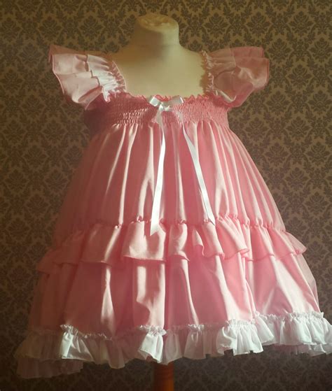 Offer All Sizes Adult Baby Sissy Short Dress Top Pink Cotton Etsy