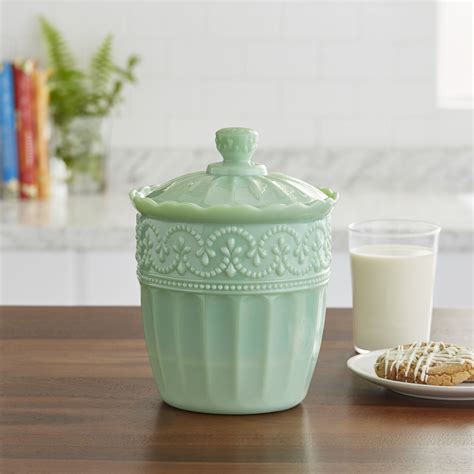 The Pioneer Woman Timeless Beauty 98 Inch Jade Glass Cookie Jar