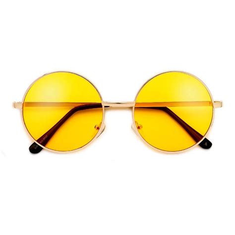 Round 51mm Yellow Tint Boho Sunnies Metal Sunglasses Round Metal Sunglasses Round Lens