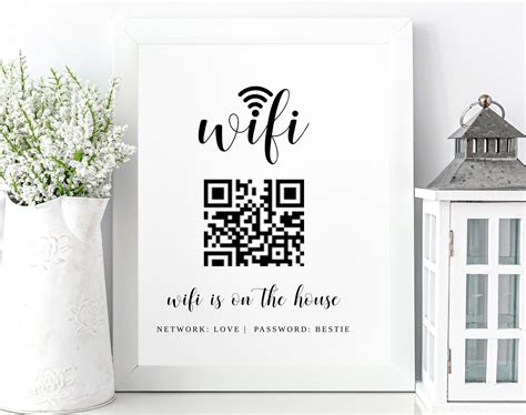 Wifi Sign Printable Wifi Password Be Our Guest Wifi Sign Etsy Canada