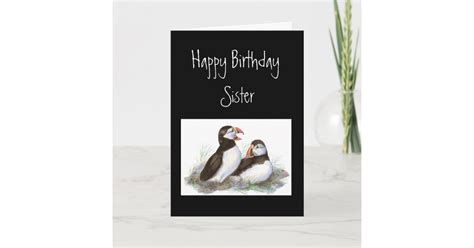 Custom Birthday Sister Cute Boobs Bird Nature Card
