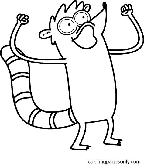 Funny Rigby Coloring Pages Regular Show Coloring Pages Páginas Para