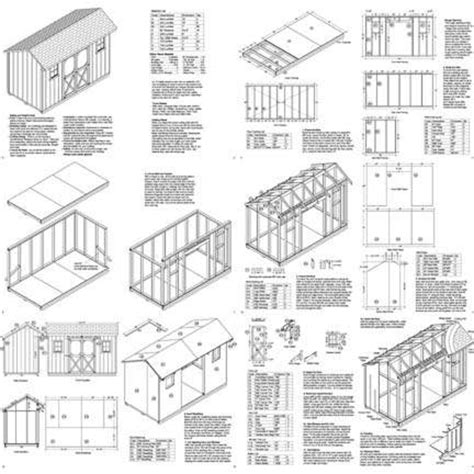 6 X 12 Playhouse Or Garden Storage Shed Plans Etsy