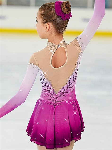 figure skating dress women s girls ice skating dress outfits light yellow yan pink dark purple
