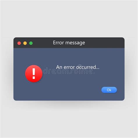 System Error Vector Icon Failure Pc Interface Error Message Computer