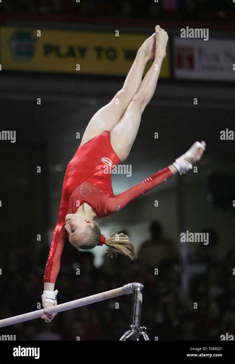 American Gymnast Nastia Liukin Performs Her Uneven Bars Routine In The Finals Of The Tyson