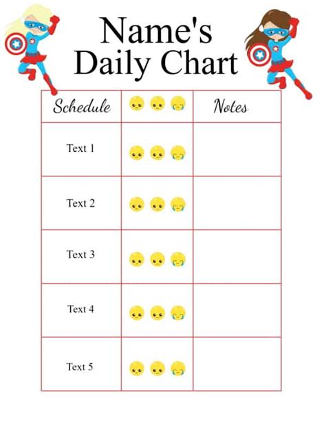 Free Printable Daily Behavior Chart