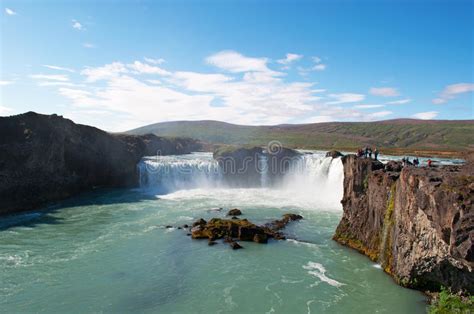 Iceland Northern Europe Godafoss Waterfall Fall River Landscape