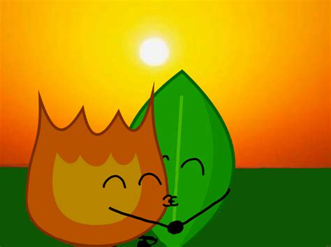 Bfdi Firey And Leafy Kissing By Soiconamission On Deviantart