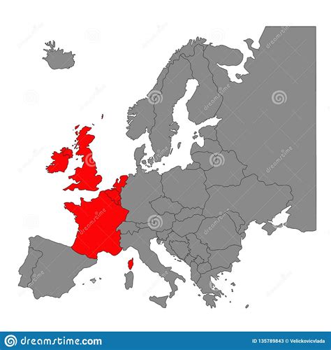 Western Europe Countries Map Region Of The European Continent Stock