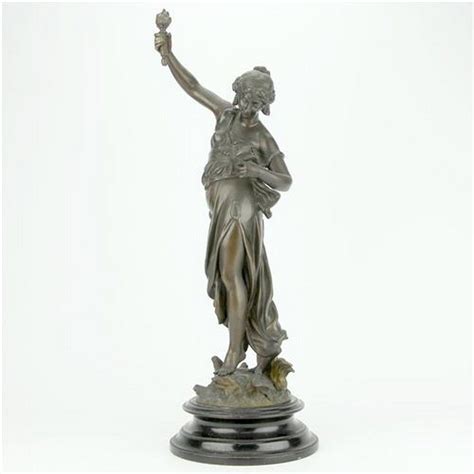 Art Nouveau Lady With Torch And Doves Figuresgroups Sculpturestatuary