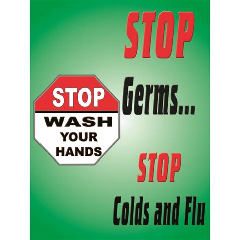 Safety Poster 1097 P Stop Germs Stop Colds And Flu