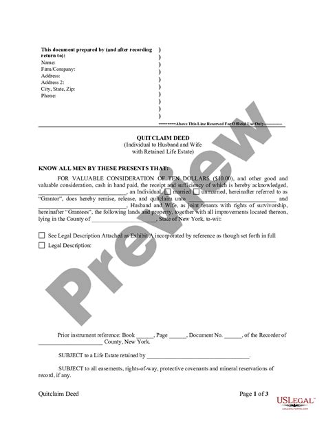 Kings New York Quitclaim Deed For Individual To Husband And Wife With