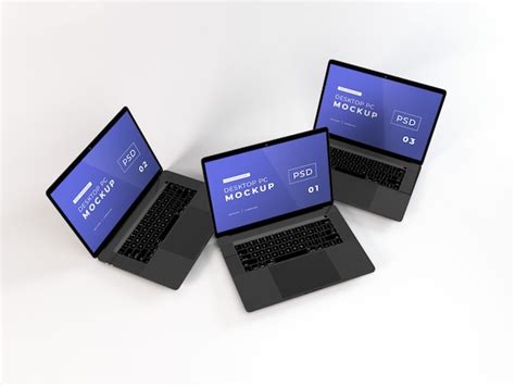 Premium Psd Realistic Laptops Mockup