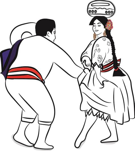 An Image Of A Man And Woman In Traditional Dress Dancing Together With