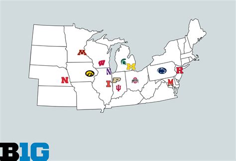 Big Ten Teams Map Rcollegebasketball