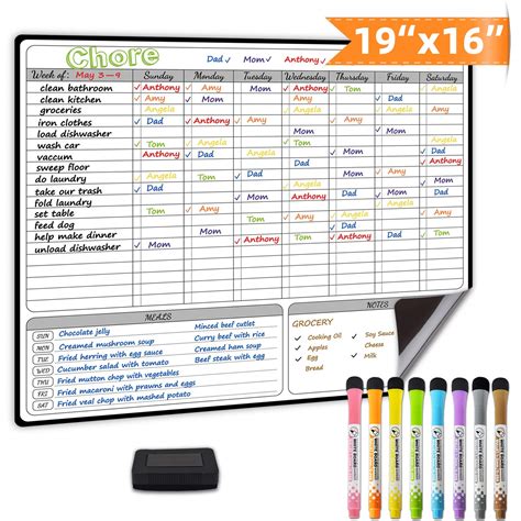 Buy Jjpro Magnetic Dry Erase Chore Chart For Multiple Kids And Adults