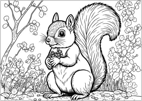 Nice Squirrel Squirrels Kids Coloring Pages