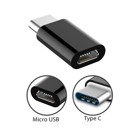 Type C Adapter Micro Usb Female To Usb C Male Connector Data Sync Fast