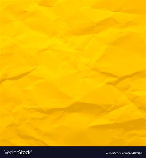 Colorful Yellow Crumpled Paper Texture Rough Vector Image