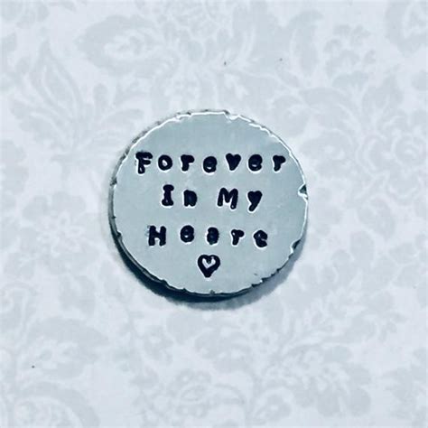 Forever In My Heart Pocket Coin Token Hand Stamped Personalized