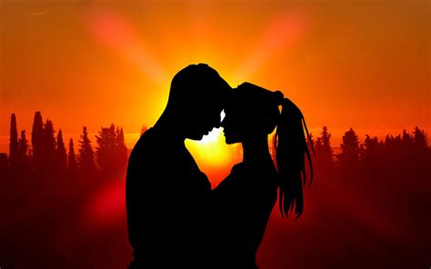 Romantic Couple Sunset Silhouette Wallpapers Hd Wallpapers Id 28825 Riset