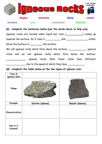 Igneous And Sedimentary Rock Worksheet By Uk Teaching Resources Tes