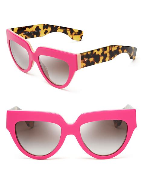 Prada Two Tone Cat Eye Sunglasses In Fuschia Beige Pink Lyst