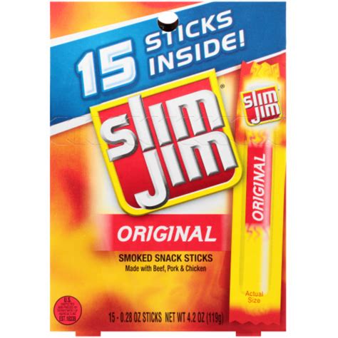 Slim Jim Original Smoked Snack Sticks 15 Ct 28 Oz Ralphs
