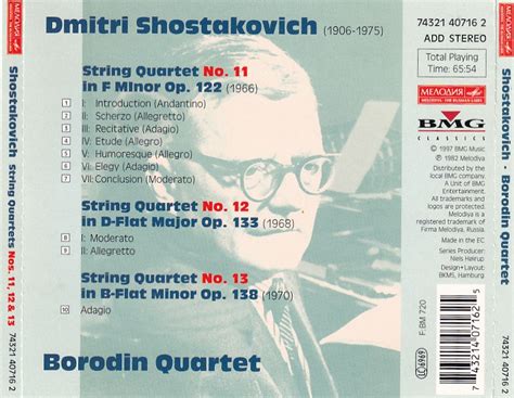 Afina Tus Oidos Shostakovich String Quartets Borodin Quartet Cd5º