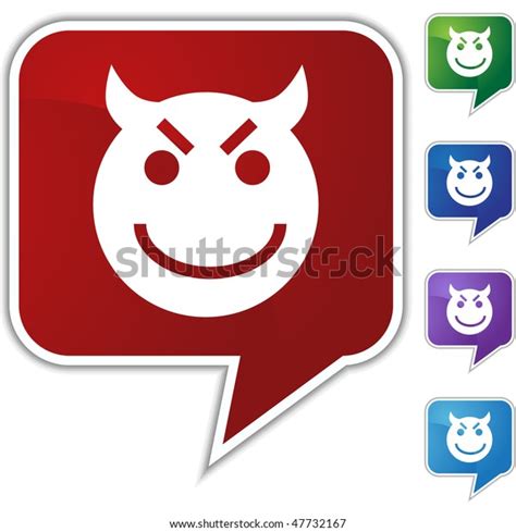 Evil Grin Emoticon Isolated On White Stock Illustration 47732167