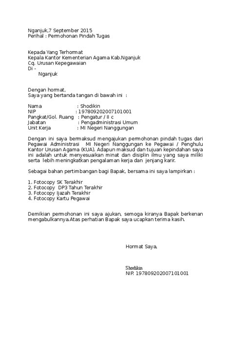 Surat Mutasi Contoh Surat Permohonan Pindah Tugas Tni Ad Surat My Xxx