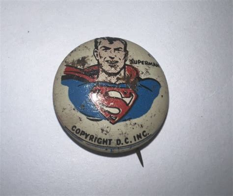 Superman Pinback 1946 Button Pin Kelloggs Pep Dc Comics Cereal Clark