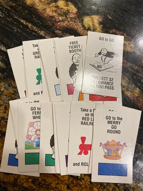Monopoly Junior 23 Chance Cards Etsy