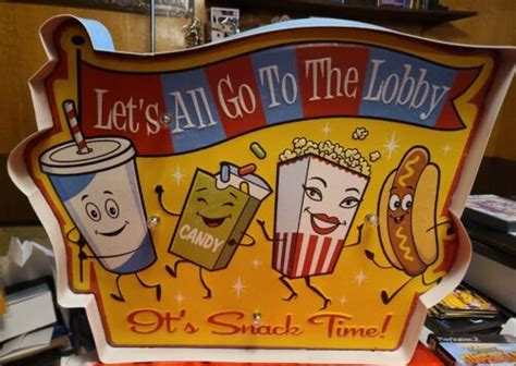 Metal Vintage Sign Led Lets All Go To The Lobby Ebay