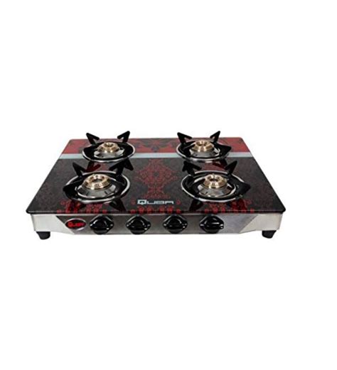 Buy Quba 4 Burner Glass Top Cooktop S4 Shagun Manual Ignition Online Gas Stoves Gas Stoves