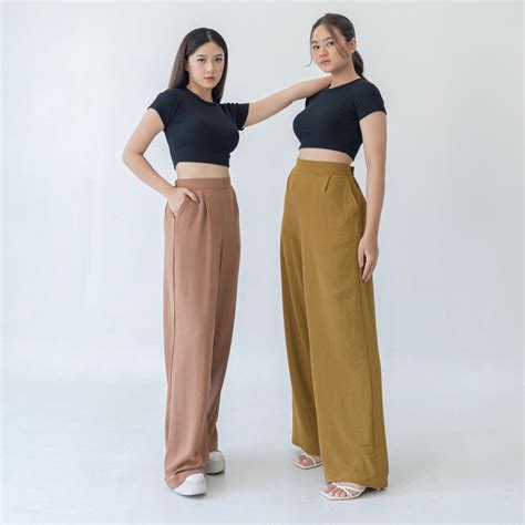 Jual Georgios Women Elie Kulot Pants Celana High Waist Wanita